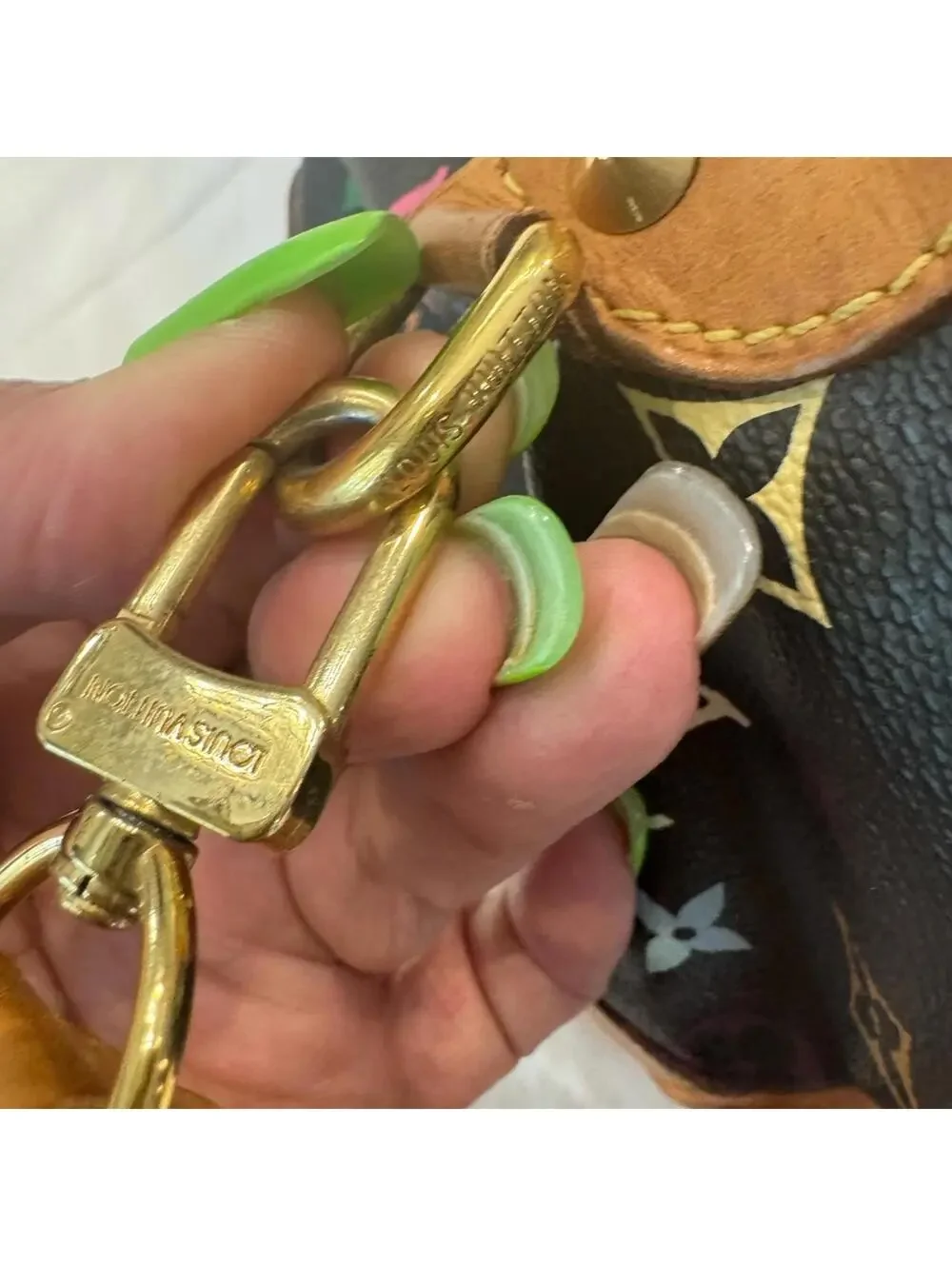 Authentic Louis Vuitton White Noir Multicolor Courtney MM bag